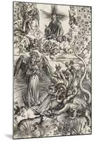 Apocalypse selon Saint Jean - La femme de soleil et le dragon à 7 têtes-Albrecht Dürer-Mounted Giclee Print