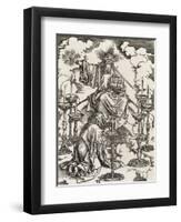 Apocalypse selon Saint Jean - Saint Jean apercevant les 7 chandeliers-Albrecht Dürer-Framed Premium Giclee Print