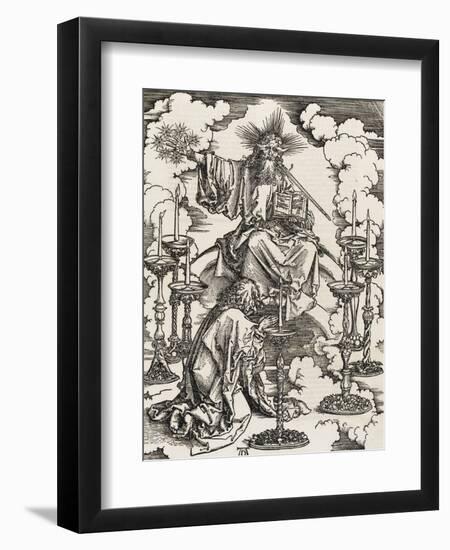 Apocalypse selon Saint Jean - Saint Jean apercevant les 7 chandeliers-Albrecht Dürer-Framed Premium Giclee Print