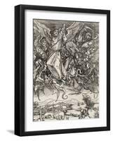 Apocalypse selon Saint Jean - Saint Michel terrassant le Dragon-Albrecht Dürer-Framed Giclee Print