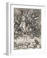 Apocalypse selon Saint Jean - Saint Michel terrassant le Dragon-Albrecht Dürer-Framed Giclee Print