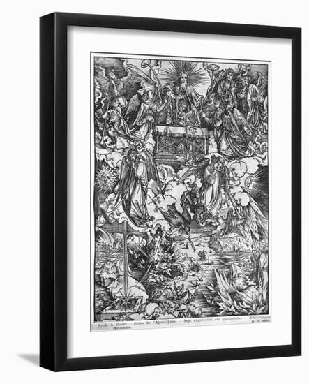 Apocalypse, the Opening of the Seventh Seal, the Seven Angels, Latin Edition, 1511-Albrecht Dürer-Framed Giclee Print