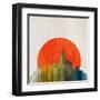 Apocalyptic Retro Poster. Sunset. Grunge Background.-file404-Framed Art Print