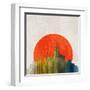 Apocalyptic Retro Poster. Sunset. Grunge Background.-file404-Framed Art Print