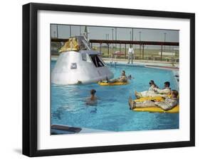 Apollo 1 Astronauts Working by the Pool-null-Framed Photographic Print