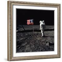 Apollo 11 Astronaut Buzz Aldrin During the First Lunar Landing, July 20, 1969-null-Framed Photo