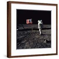 Apollo 11 Astronaut Buzz Aldrin During the First Lunar Landing, July 20, 1969-null-Framed Photo