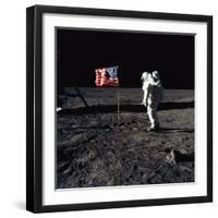 Apollo 11 Astronaut Buzz Aldrin During the First Lunar Landing, July 20, 1969-null-Framed Photo