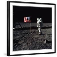 Apollo 11 Astronaut Buzz Aldrin During the First Lunar Landing, July 20, 1969-null-Framed Photo