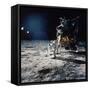 Apollo 11 Astronaut Buzz Aldrin Unfurling "Solar Wind Sheet"-null-Framed Stretched Canvas