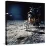 Apollo 11 Astronaut Buzz Aldrin Unfurling "Solar Wind Sheet"-null-Stretched Canvas