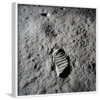 Apollo 11 Boot Print on the Moon. July 20, 1969-null-Framed Photo