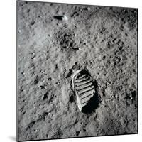 Apollo 11 Boot Print on the Moon. July 20, 1969-null-Mounted Photo