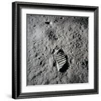 Apollo 11 Boot Print on the Moon. July 20, 1969-null-Framed Photo