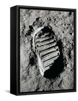 Apollo 11 Boot Print on the Moon. July 20, 1969-null-Framed Stretched Canvas