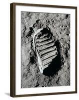 Apollo 11 Boot Print on the Moon. July 20, 1969-null-Framed Photo