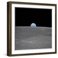 Apollo 11 Earth Rise over the Moon, July 20, 1969-null-Framed Photo