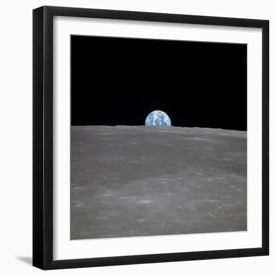 Apollo 11 Earth Rise over the Moon, July 20, 1969-null-Framed Photo