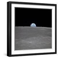 Apollo 11 Earth Rise over the Moon, July 20, 1969-null-Framed Photo