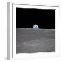 Apollo 11 Earth Rise over the Moon, July 20, 1969-null-Framed Photo