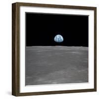 Apollo 11 Earth Rise over the Moon, July 20, 1969-null-Framed Photo