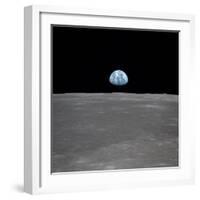 Apollo 11 Earth Rise over the Moon, July 20, 1969-null-Framed Photo