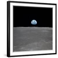 Apollo 11 Earth Rise over the Moon, July 20, 1969-null-Framed Photo