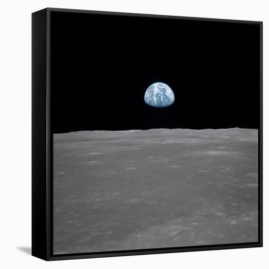 Apollo 11 Earth Rise over the Moon, July 20, 1969-null-Framed Stretched Canvas