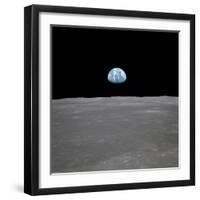 Apollo 11 Earth Rise over the Moon, July 20, 1969-null-Framed Photo