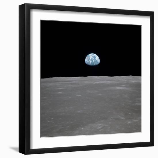 Apollo 11 Earth Rise over the Moon, July 20, 1969-null-Framed Photo