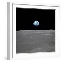 Apollo 11 Earth Rise over the Moon, July 20, 1969-null-Framed Photo