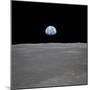 Apollo 11 Earth Rise over the Moon, July 20, 1969-null-Mounted Photo