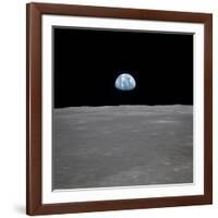 Apollo 11 Earth Rise over the Moon, July 20, 1969-null-Framed Photo