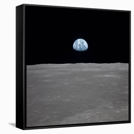 Apollo 11 Earth Rise over the Moon, July 20, 1969-null-Framed Stretched Canvas