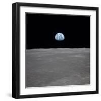 Apollo 11 Earth Rise over the Moon, July 20, 1969-null-Framed Photo