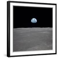 Apollo 11 Earth Rise over the Moon, July 20, 1969-null-Framed Photo