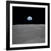 Apollo 11 Earth Rise over the Moon, July 20, 1969-null-Framed Photo