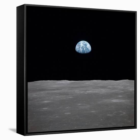 Apollo 11 Earth Rise over the Moon, July 20, 1969-null-Framed Stretched Canvas