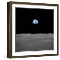 Apollo 11 Earth Rise over the Moon, July 20, 1969-null-Framed Photo