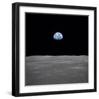 Apollo 11 Earth Rise over the Moon, July 20, 1969-null-Framed Photo