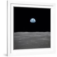 Apollo 11 Earth Rise over the Moon, July 20, 1969-null-Framed Photo