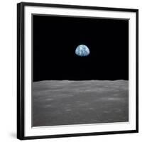 Apollo 11 Earth Rise over the Moon, July 20, 1969-null-Framed Photo