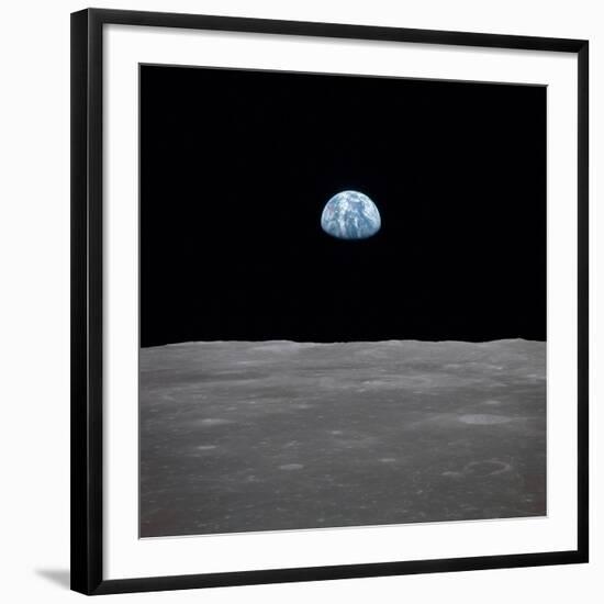 Apollo 11 Earth Rise over the Moon, July 20, 1969-null-Framed Photo