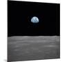 Apollo 11 Earth Rise over the Moon, July 20, 1969-null-Mounted Photo