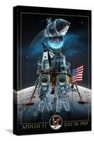 Apollo 11 - Lander and Astronauts-Lantern Press-Stretched Canvas