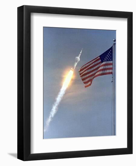 Apollo 11 Launch Photograph - Cape Canaveral, FL-Lantern Press-Framed Art Print