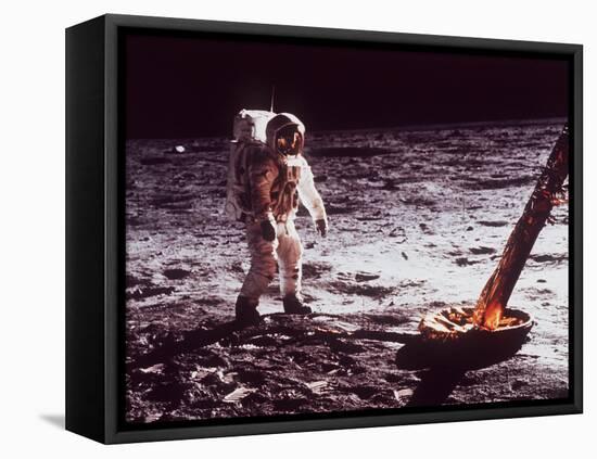 Apollo 11 Lunar Modul, Moon Walk-null-Framed Stretched Canvas