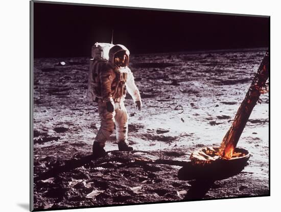 Apollo 11 Lunar Modul, Moon Walk-null-Mounted Photographic Print