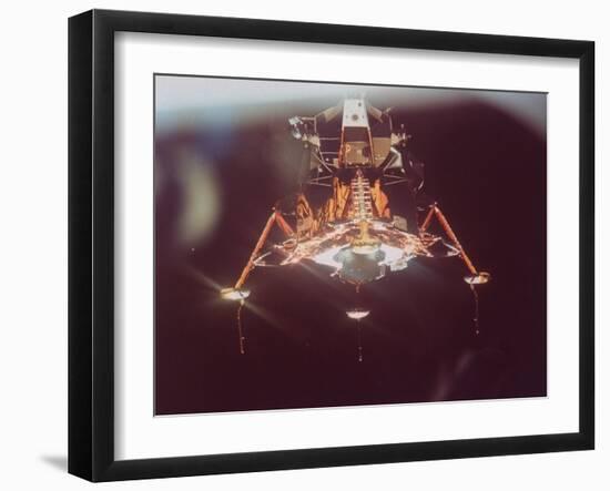 Apollo 11 Lunar Module in Landing Configuration, as Viewed from Command and Service Module-null-Framed Photographic Print