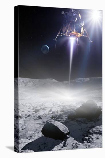 Apollo 11 Moon Landing, Artwork-Detlev Van Ravenswaay-Stretched Canvas